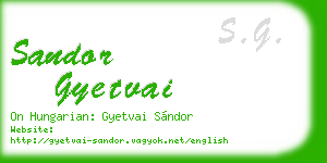 sandor gyetvai business card